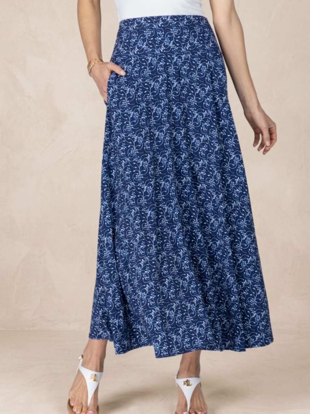 KiraGrace Portofino Skirt: Blue Vines